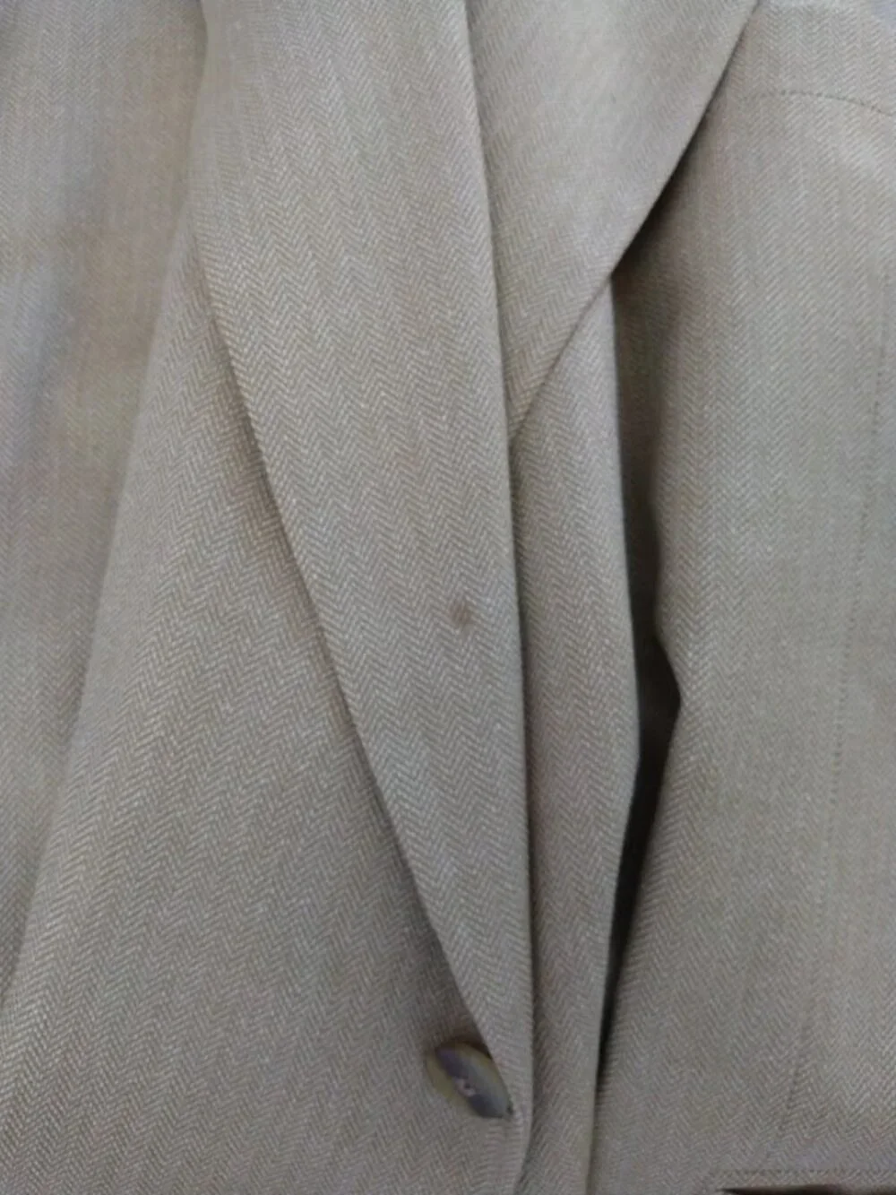 Petrocelli Men's 54R Sportcoat Jacket Silk & Wool Blend Beige Tan Lined FLAWS